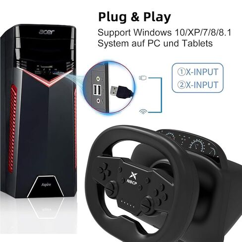 DOYO PS4 Steering Wheel and Pedals, 270 Degree Wireless Gaming Racing Wheel with Dual-Vibration Motors, Pro Racing Wheel for PC, Switch, PS4, PS3, IOS & Android Mobile Phones in Saudi Arabia