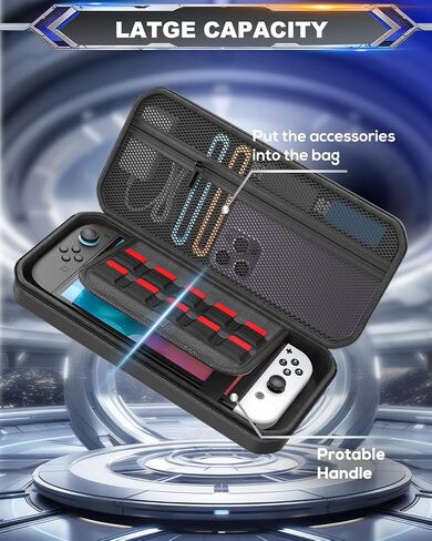 FYOUNG All in One Accessories Case Bundle for Nintendo Switch 2 2025, Portable Carrying Case with Game Card Slots, for Travel & Storage (Black in Saudi Arabia