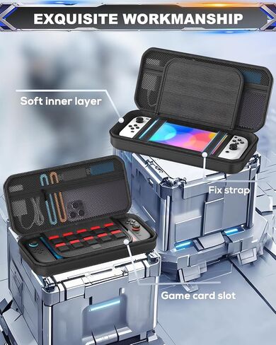 FYOUNG All in One Accessories Case Bundle for Nintendo Switch 2 2025, Portable Carrying Case with Game Card Slots, for Travel & Storage (Black in Saudi Arabia
