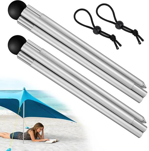 2PCS 5.6ft Foldable Beach Tent Poles Compatible with Neso 1 Canopy | Aluminum Alloy Tent Extra Poles for Replacing Damaged or Missing Poles, Portable Beach Tent Fix Accessories for Repairs in Saudi Arabia