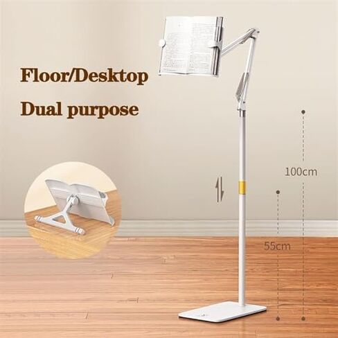 Floor-Standing Cantilever Bracket Reading Rack Bookshelf Lazy Foldable Music Stand Portable Mobile Phone Tablet Holder,Adjustable Book Holder Stand - Portable Lightweight Lectern for Textboo in Saudi Arabia