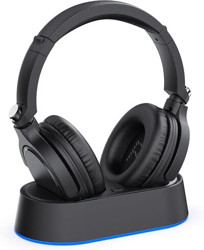 Wireless Headphones for TV Watching, TV Headphones Wireless for Seniors with Transmitter Charging Base, 65H No Audio Delay Bluetooth Headphones for TV, HiFi Stereo Sound, Gifts for Parents/Elderly in Saudi Arabia