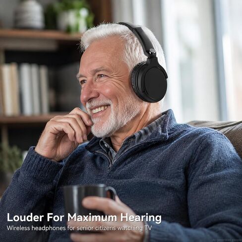 Wireless Headphones for TV Watching, TV Headphones Wireless for Seniors with Transmitter Charging Base, 65H No Audio Delay Bluetooth Headphones for TV, HiFi Stereo Sound, Gifts for Parents/Elderly in Saudi Arabia