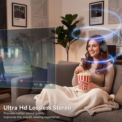 Wireless Headphones for TV Watching, TV Headphones Wireless for Seniors with Transmitter Charging Base, 65H No Audio Delay Bluetooth Headphones for TV, HiFi Stereo Sound, Gifts for Parents/Elderly in Saudi Arabia