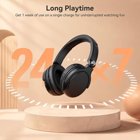 Wireless Headphones for TV Watching, TV Headphones Wireless for Seniors with Transmitter Charging Base, 65H No Audio Delay Bluetooth Headphones for TV, HiFi Stereo Sound, Gifts for Parents/Elderly in Saudi Arabia