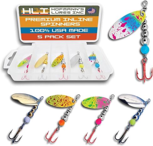 Hipster Pro Pack Rooster Tail Fishing Lures - Proven Inline Spinner Baits, Premium Trout Spinners for Trout and Salmon River Fishing, 100% USA Made by Hofmann's Lures in Kuwait