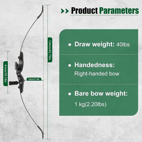 40lbs Recurve Bows Set,Adult Archery Bow Right-Hand Recurve Bow | Suitable for Outdoor Practice in Saudi Arabia