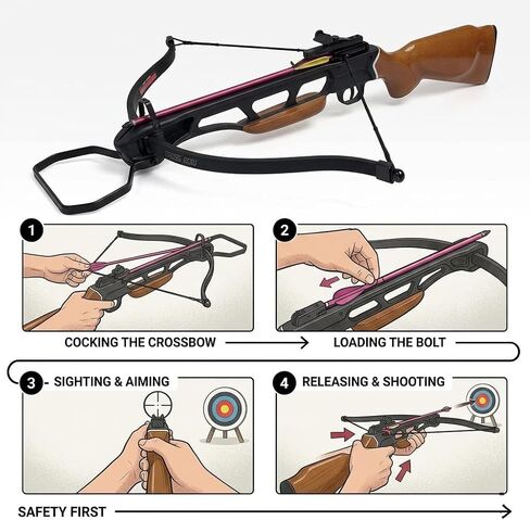 150 Lbs Wood Crossbow with 2 Arrows Hunting Cross Bow in Saudi Arabia