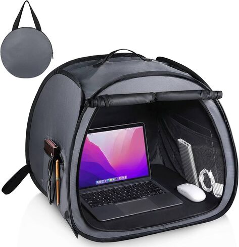 FOREGOER Laptop Sun Shade Tent, Anti-Glare Portable Computer Hood for 13-17 inch Laptops, Waterproof Heat, Foldable Travel Case for Beach Office Camping in Saudi Arabia
