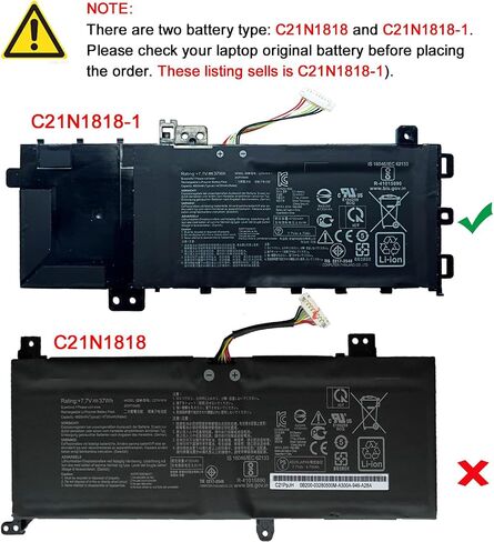 C21N1818-1 Laptop Battery for ASUS VivoBook 15 F512FA F512DA X512JA F512FB F512FJ F512FL F512UA X512FJ X512FL X512JF X512JP X512DK R564JA S512DK S512FA Series 0B200-03190800 2ICP7/54/83 in Saudi Arabia