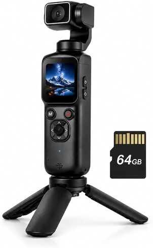 4K Pocket Vlogging Camera , 75MP Digital Camera with single-axis Horizontal 330°, 1.72" Touch Screen, Fast Auto Focusing, Face Auto-Detect, 4X Zoom for Daily Recording, Youtube Titktok INS Content in Kuwait
