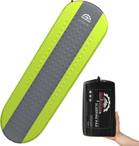 Gear Doctors® Oxylus 4.3 R-Value Insulated Foam Self Inflating Sleeping Pad Camping — Sleeping Pad Backpacking Air Mattress—Camping Mattress Self Inflating Camp Mat 4 Seasons Sleep Mat—Camp/Floor/Tent in Kuwait