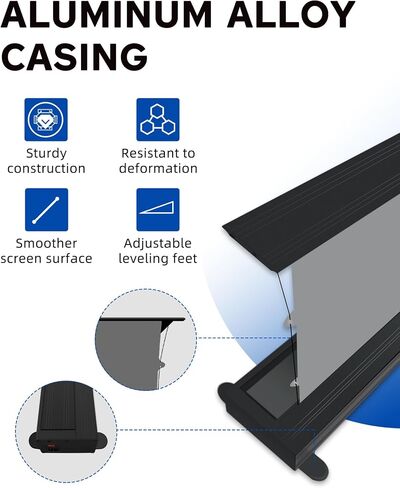 100" ALR Motorized Floor Rising Projector Screen for Long/Standard Throw Projector,Movie Screen for Home Theater,Motorized Projector Screen 4K/8K Ultra HD, Active 3D in Saudi Arabia