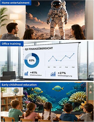 100" ALR Motorized Floor Rising Projector Screen for Long/Standard Throw Projector,Movie Screen for Home Theater,Motorized Projector Screen 4K/8K Ultra HD, Active 3D in Saudi Arabia