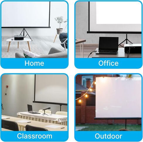 Pyle Projector Screen 100 Inch 16:9 Indoor Outdoor Projection Screen HD Crystal Clear 1.5 Gain for Movies Presentations Folding Tripod Stand and Carry Case Included in Saudi Arabia