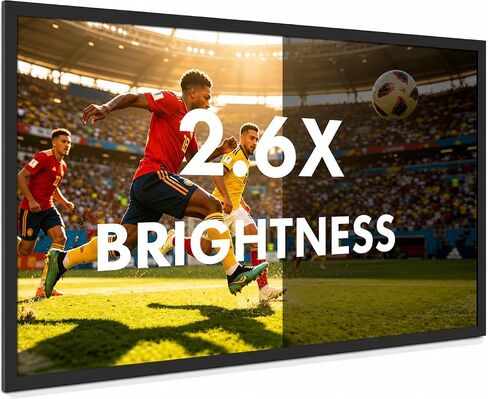 Fixed Frame High Gain Projector Screen by SilverMagic - 2.6X Gain and 30% ALR - Indoor Wall-Mounted White Screen for Home Theater/Living Room/Patio/Office/Classroom - 120 inch 16:9 in Saudi Arabia