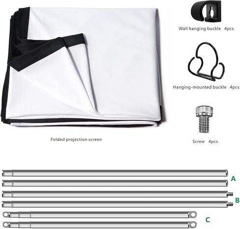 Portable Projector Screen 120 inch with Stainless Telescopic Pole Frame in Kuwait