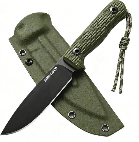 SK4 Fixed Blade Knife 14C28N Stainless Steel Blade Nylon Fiberglass Full Tang Handle EDC Knifes for Outdoor Camping Hiking(Black) in Saudi Arabia