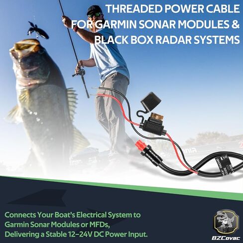 كابل طاقة ملولب 010-11425-01 - كابل طاقة GLS 10 لنظام Garmin LiveScope، ووحدات GSD Sonar، وGPSMAP MFDs، مع حلقة قفل متضمنة in Kuwait