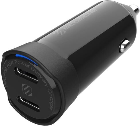 Scosche CPDCC60 PowerVolt 60W Certified Dual USB Type-C + Type-C Fast Car Charger Power Delivery 3.0 with PPS for All USB-C Devices in Saudi Arabia