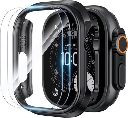 WSKEN for Apple Watch Ultra 3/Ultra 2/Ultra Case with Screen Protector 49mm - Military Grade Shockproof Cover with 2 Pack Scratch Resistant Tempered Glass, Lightweight Rugged Bumper for iWatch in Saudi Arabia