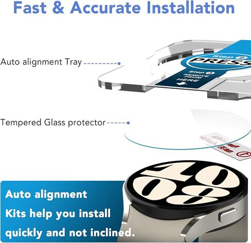 SPGUARD [2Pack Galaxy Watch 6 40mm Screen Protector | Auto-alignment Installation Kit Accessories Tempered Glass Screen Protector for ONLY Samsung Watch 6 40mm in Saudi Arabia