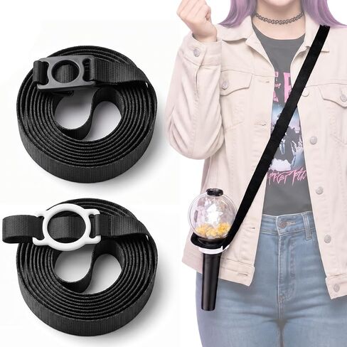 Kpop Lightstick Strap Lanyard - Set of 2 Adjustable K Pop Light Stick Crossbody Carrier Shoulder Strap, K-pop Body Carry Event Strap, Star Accessory Concert Essentials for Display Idol Fans in Saudi Arabia