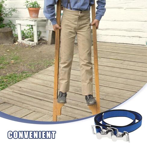 4pcs Adjustable Drywall Stilt Replacement Straps Heavy-duty Blue Kit | Stainless Steel and Cloth Build, Secure Foot Fixation Bands, Universal Fit for Outdoor Activities and Performances in Saudi Arabia