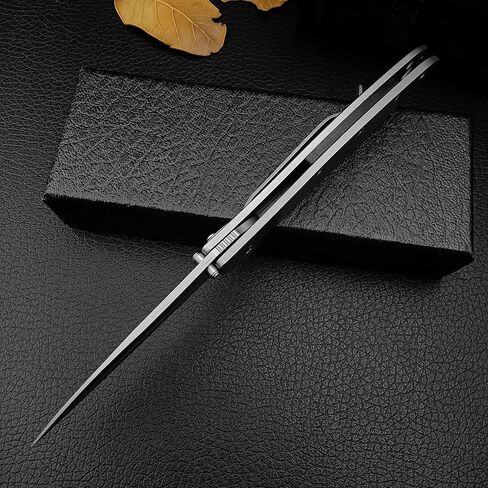 Tactical Folding Pocket Knife Flipper EDC Knives 3" Bead Blast Plain Blade, Stainless Steel Handles with Reversible Pocketclip for Men Women in Saudi Arabia