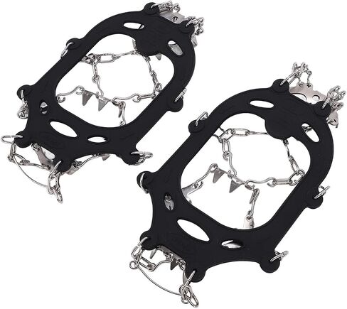 Generic 19 Teeth Crampons Durable Steel Ice Grippers Nonslip Traction Cleats for Winter Outdoor Activities - 1 Pair in Saudi Arabia