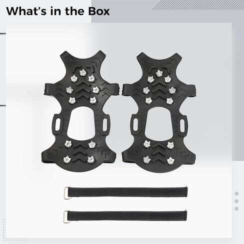 1 Pair Ice Cleats Crampons, 11 Teeth Traction Grips for Universal Snow Grippers, Outdoor Walking and Climbing Gear for Winter Hiking Boots in Saudi Arabia