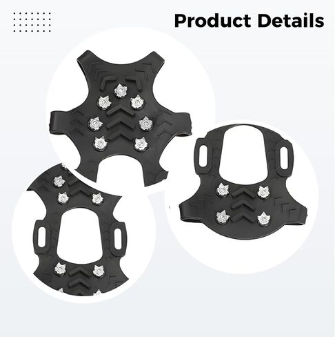1 Pair Ice Cleats Crampons, 11 Teeth Traction Grips for Universal Snow Grippers, Outdoor Walking and Climbing Gear for Winter Hiking Boots in Saudi Arabia