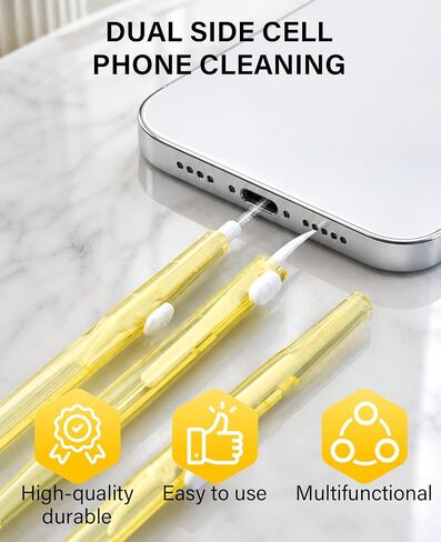 35PCS Charging Port Cleaner Kit for iPhone, USB C Port Cleaning Tool for Cell, Dual Sided Anti Clogging Nylon Brushes & Hook Cleaner in Saudi Arabia