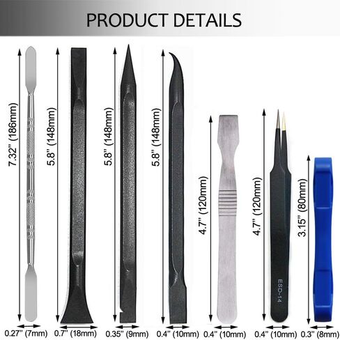 Ewparts Spudger Tool Kit Plastic Pry Tool for Electronics Repair | Metal Spudger Plastic Spudger Tweezers Opening Tool iphone Repair Tool Kit for Phone,iPad,Computer,Macbook,Laptop Repair Kit in Saudi Arabia