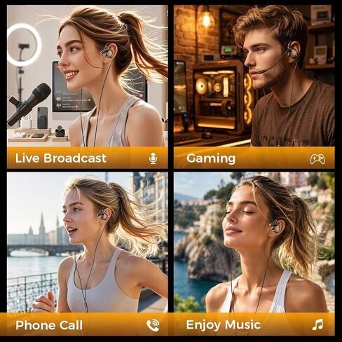 سماعات أذن سلكية للألعاب من BlueFire مزودة بميكروفون، وسماعات رأس داخل الأذن مزودة بجهير عميق، وسماعات HiFi عازلة للضوضاء، ومقبس 3.5 ملم لهاتف PC PS5، وميكروفون قابل للفصل والتحكم في مستوى الصوت in Kuwait