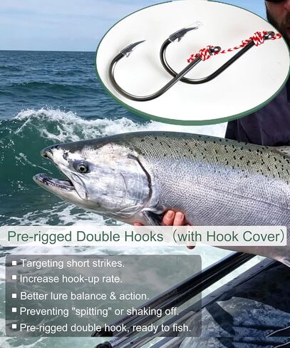 Luminous Squid Soft Baits Saltwater Squid Lures 5pcs Pre-Rigged Glow Squid Jig with Assist Hooks UV Octopus Skirt Lures Night Fishing Saltwater Trolling Hoochies for Salmon, Snapper & Trout in Saudi Arabia