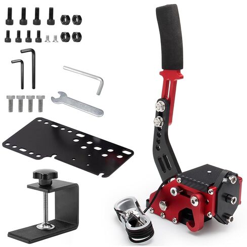Jetmilai Handbrake Sim Racing for PC Windows, USB Handbrake with Clamp Analog Performance with Handle Grip for 64 Bits E Brake Sim Racing Game (Black) in Saudi Arabia