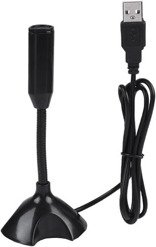 Mini USB 2.0 Condenser Microphone with Adjustable Stand - Flexible Desktop Mic for PC Laptop Recording, Meeting, Remote Work, 2M Range Clear Sound in Saudi Arabia