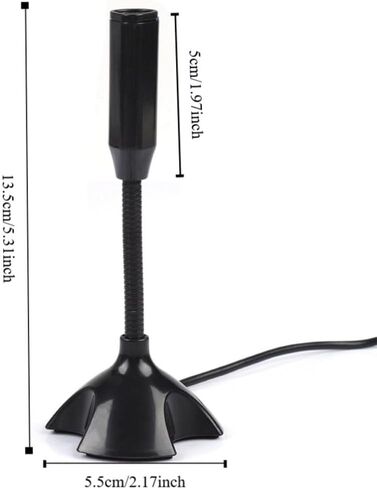 Mini USB 2.0 Condenser Microphone with Adjustable Stand - Flexible Desktop Mic for PC Laptop Recording, Meeting, Remote Work, 2M Range Clear Sound in Saudi Arabia