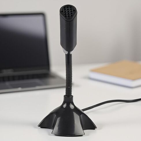 Mini USB 2.0 Condenser Microphone with Adjustable Stand - Flexible Desktop Mic for PC Laptop Recording, Meeting, Remote Work, 2M Range Clear Sound in Saudi Arabia