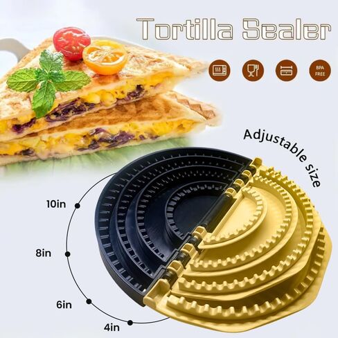 4-in-1 Tortilla Sealer Crimper & Press，Quesadilla Maker for 4in"+6in"+8in"+9.7in" Wraps,Make Tortillas, Dumplings & More with Easy-Clean Food-Grade Tool in Saudi Arabia