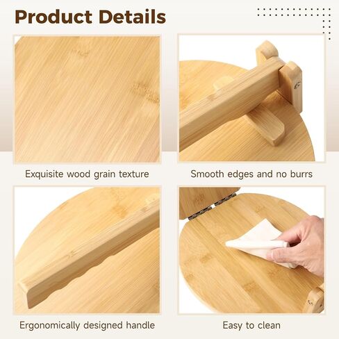 Round Wooden Tortilla Press Kit - 9.8 Inch Mexican Tortillera with Rolling Pin, Scraper & 50 Parchment Papers for Corn Tortillas, Burritos, Tacos in Kuwait