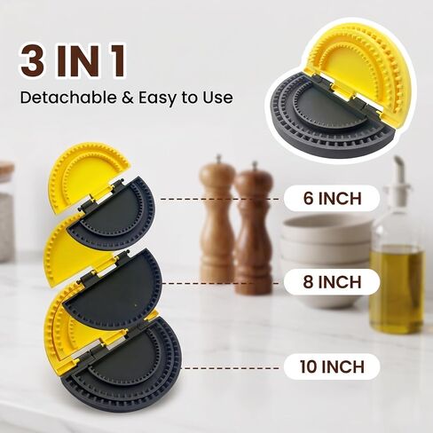 3-in-1 Tortilla Crimper & Press, Quesadilla Maker, Tortilla Sealer, Empanada Press, Detachable Shark Tooth Design, BPA-Free, Makes Sealed Quesadillas, Tacos, Burritos, Dumplings (6/8/10 inch) in Saudi Arabia