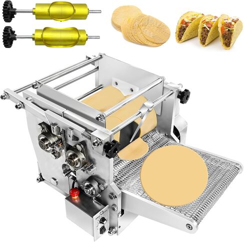 Electric Tortilla Maker, 2 Mold(4INCH+6INCH) Tortilla Maker Machine with Non-Stick Coating, 1.5MM-5.5MM Adjustable Thick Chapatti Machine for Pizzas Sopes Roti Pita Tortilla,Gold in Saudi Arabia