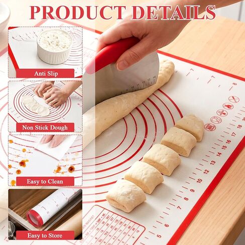 8PCS Silicone Tortilla Press Liners, Tortilla Liners for Kitchen Baking | Food-grade silicone, multiple scalemodes, with 1 slicer, reusable, compatible with a variety of kitchen appliances in Saudi Arabia