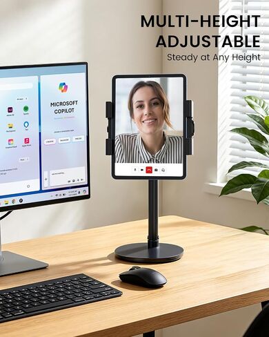 OHLPRO Heavy Duty Portable Monitor Stand for Desk, 22.83" Ultra Tall Tablet Holder with Wide Steel Base, 5.5 LB Capacity, iPad Stand Fits 5-22" Screen, iPad Pro 12.9 13, Office, Kitchen, Drawing in Saudi Arabia
