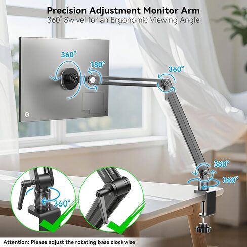 Magnetic Portable Monitor 75mm VESA Mount Arm Screen Holder Stand Clamp | Magnetic VESA,Solid Aluminum,Hold up to 4.4 lbs,Tool-Free,360° Rotation,8.3"-18.5",Foldable,Portable,Cable Clips in Kuwait
