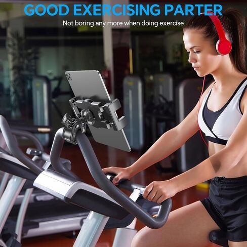 Coolpow Tablet Holder Mount for Spin Bike【360° Adjustable】Tablet Clamp for Treadmill, Indoor Stationary Bike, Stroller, Peloton, Gym Trainer Handlebar Stand for iPad Pro, Galaxy Tabs, Phones, 4.7-13" in Saudi Arabia
