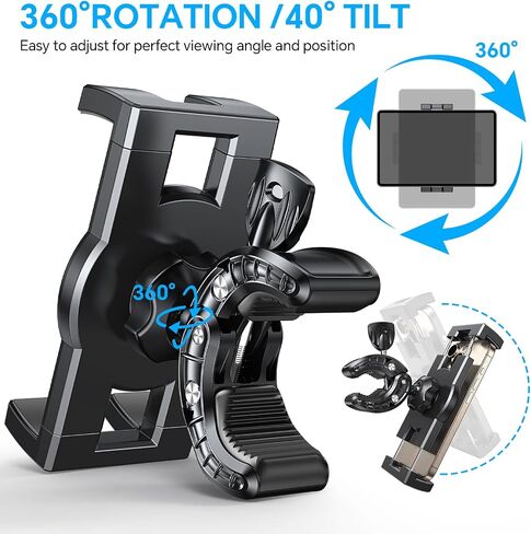 Coolpow Tablet Holder Mount for Spin Bike【360° Adjustable】Tablet Clamp for Treadmill, Indoor Stationary Bike, Stroller, Peloton, Gym Trainer Handlebar Stand for iPad Pro, Galaxy Tabs, Phones, 4.7-13" in Saudi Arabia