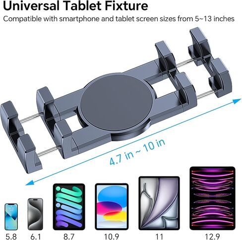 Coolpow Tablet Holder Mount for Spin Bike【360° Adjustable】Tablet Clamp for Treadmill, Indoor Stationary Bike, Stroller, Peloton, Gym Trainer Handlebar Stand for iPad Pro, Galaxy Tabs, Phones, 4.7-13" in Saudi Arabia